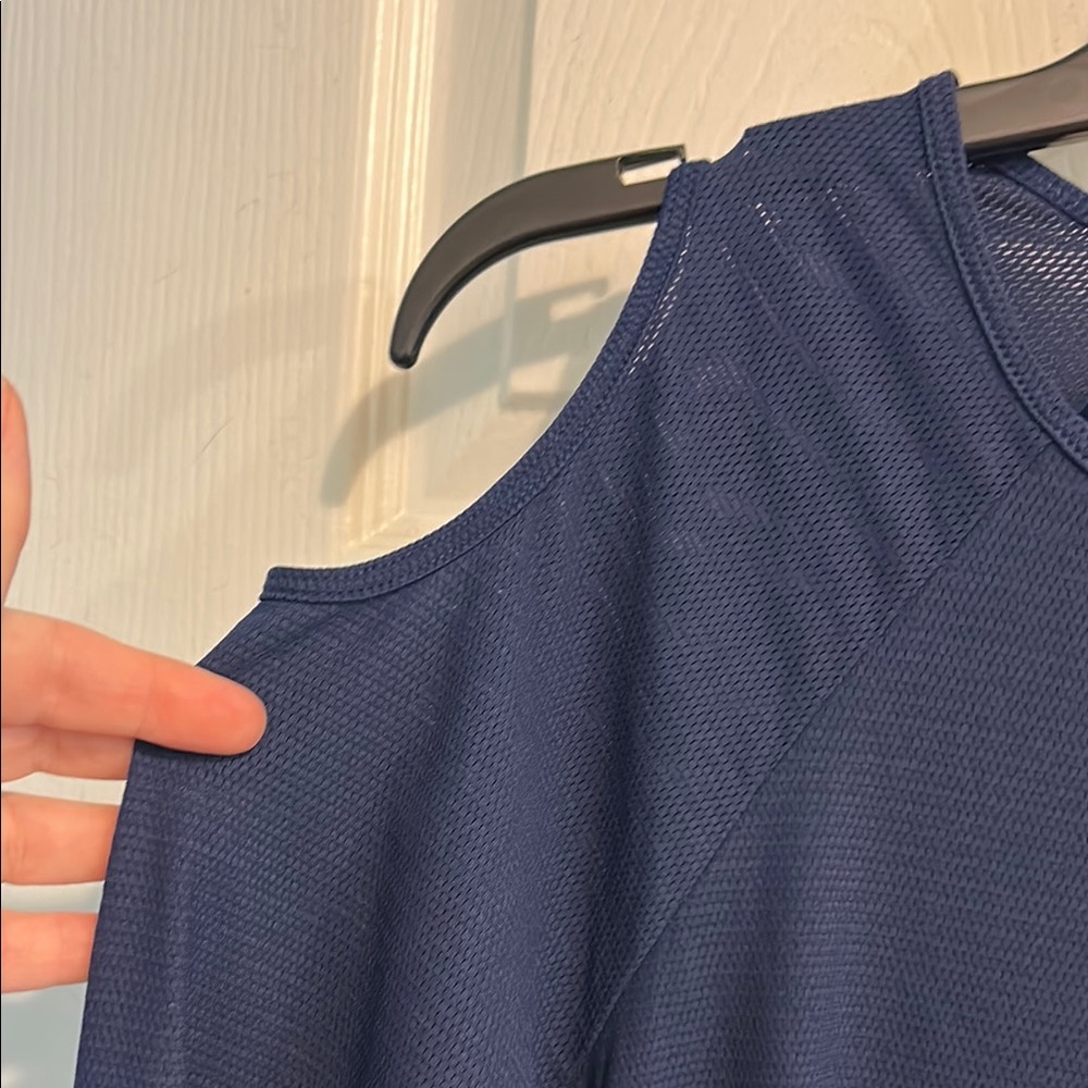 Blue Cold Shoulder Top - Picture 3 of 5